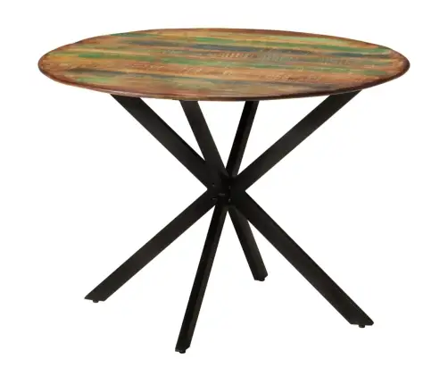 Virtuves Galds, Ø110X78 Cm, Pārstrādāts Masīvkoks Un Tērauds Vidaxl