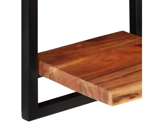 Sienas Plaukti, 2 Gab., 25X25X75 Cm, Akācijas Koks, Tērauds Vidaxl