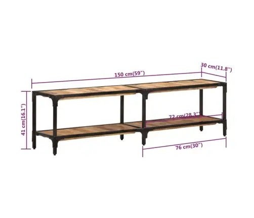 Tv Skapītis, 150X30X41 Cm, Mango Masīvkoks Vidaxl