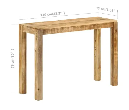 Konsoles Galdiņš, 110X35X76 Cm, Neapstrādāts Mango Koks  Vidaxl