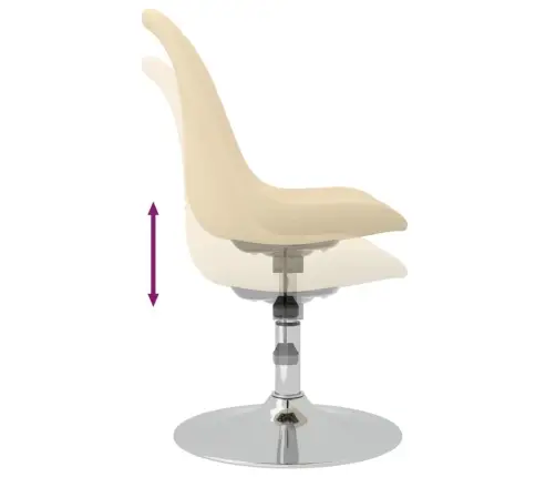 Grozāmi Virtuves Krēsli, 4 Gab., Krēmkrāsas Audums Vidaxl