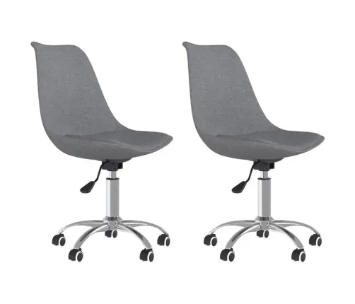 Grozāmi Virtuves Krēsli, 2 Gab., Gaiši Pelēks Audums Vidaxl