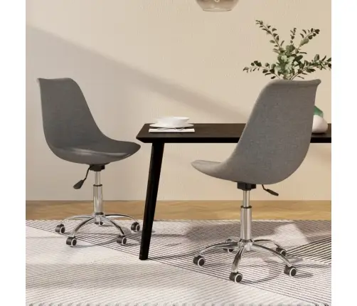 Grozāmi Virtuves Krēsli, 2 Gab., Gaiši Pelēks Audums Vidaxl