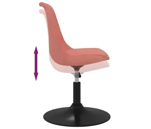 Pasukamos Valgomojo Kėdės, 4Vnt., Rožinės Spalvos, Aksomas