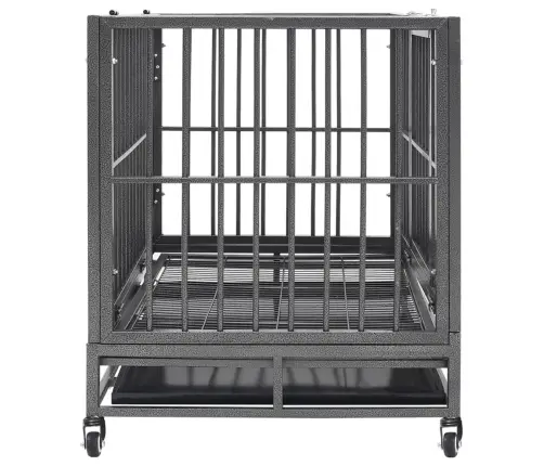 Suņu Būris Ar Riteņiem, 92X62X76 Cm, Tērauds Vidaxl