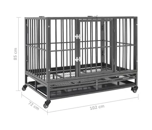 Šunų Narvas Su Ratukais, 102X72X85cm Plienas