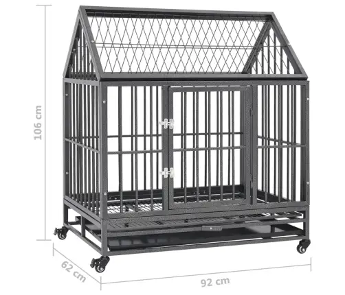 Koerapuur Rataste Ja Katusega, Teras, 92 X 62 X 106 Cm