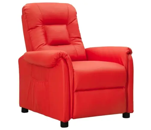 Atpūtas Krēsls, Atgāžams, Sarkana Mākslīgā Āda Vidaxl