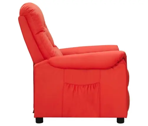 Atpūtas Krēsls, Atgāžams, Sarkana Mākslīgā Āda Vidaxl
