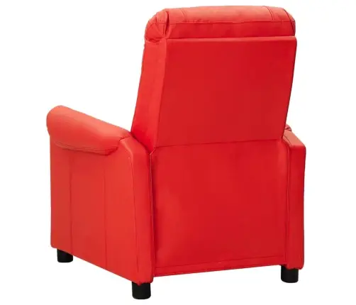 Atpūtas Krēsls, Atgāžams, Sarkana Mākslīgā Āda Vidaxl