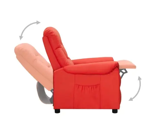 Atpūtas Krēsls, Atgāžams, Sarkana Mākslīgā Āda Vidaxl