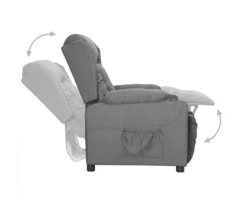 Atpūtas Krēsls, Atgāžams, Gaiši Pelēks Audums Vidaxl