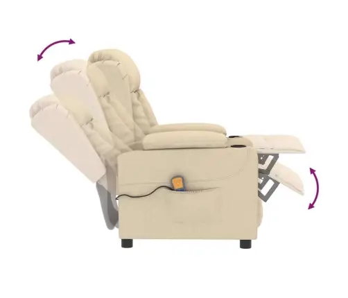 Masāžas Krēsls, Krēmkrāsas Audums Vidaxl