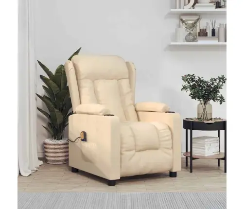 Masāžas Krēsls, Krēmkrāsas Audums Vidaxl