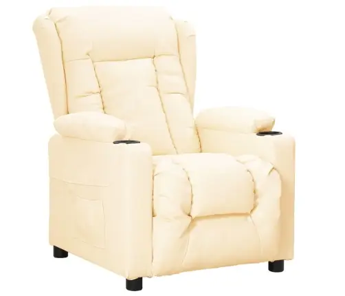 Atlošiamas Krėslas, Kreminės Spalvos, Dirbtinė Oda