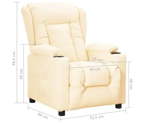 Atlošiamas Krėslas, Kreminės Spalvos, Dirbtinė Oda