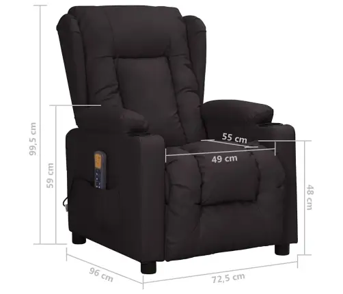 Masāžas Krēsls, Melna Mākslīgā Āda Vidaxl