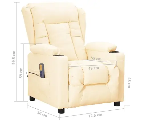 Masāžas Krēsls, Krēmkrāsas Mākslīgā Āda Vidaxl