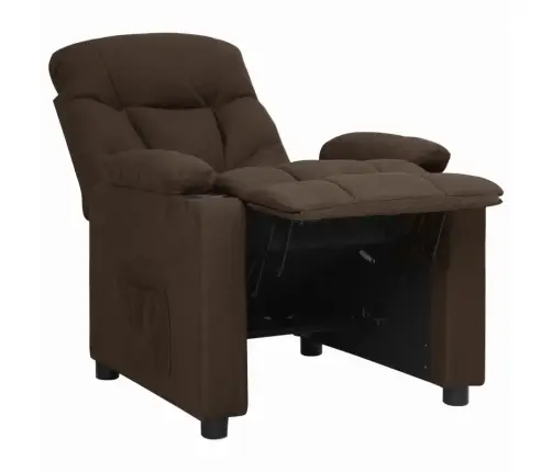 Atpūtas Krēsls, Atgāžams, Tumši Brūns Audums Vidaxl
