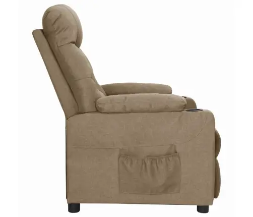 Atpūtas Krēsls, Atgāžams, Pelēkbrūns Audums Vidaxl