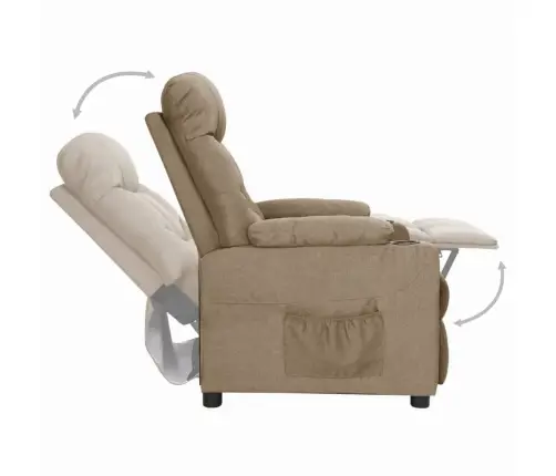 Atpūtas Krēsls, Atgāžams, Pelēkbrūns Audums Vidaxl