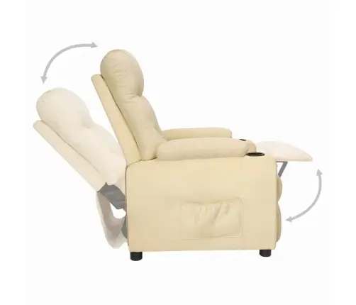 Atlošiamas Krėslas, Kreminės Spalvos, Audinys