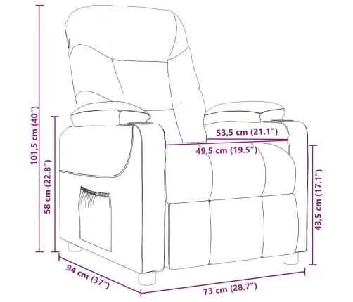 Masāžas Krēsls, Tumši Brūns Audums Vidaxl
