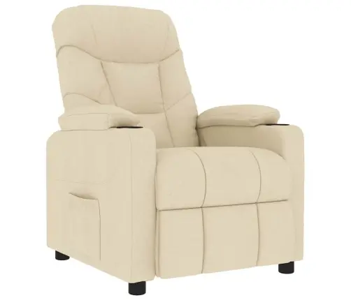 Masāžas Krēsls, Krēmkrāsas Audums Vidaxl