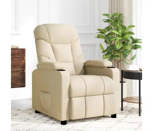 Masāžas Krēsls, Krēmkrāsas Audums Vidaxl