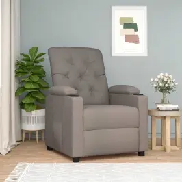 Atpūtas Krēsls, Atgāžams, Pelēkbrūns Audums Vidaxl