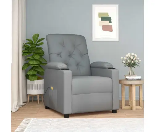 Masāžas Krēsls, Gaiši Pelēks Audums Vidaxl