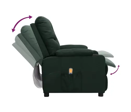 Masāžas Krēsls, Tumši Zaļš Audums Vidaxl