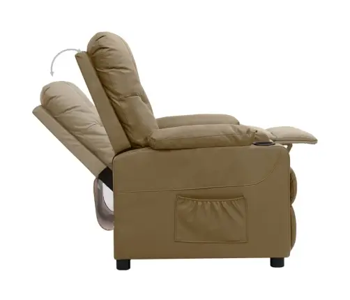 Atlošiamas Krėslas, Kapučino Spalvos, Dirbtinė Oda