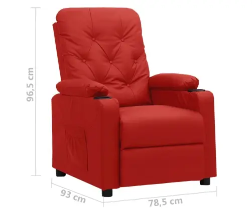 Atpūtas Krēsls, Atgāžams, Vīnsarkana Mākslīgā Āda Vidaxl