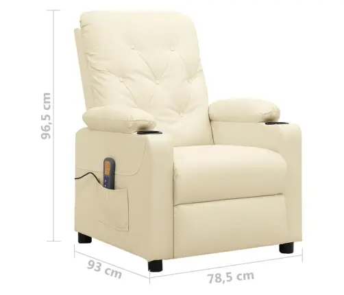 Masāžas Krēsls, Krēmkrāsas Mākslīgā Āda Vidaxl