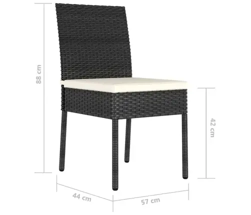 Dārza Krēsli, 4 Gab., Pe Rotangpalma, Melni Vidaxl