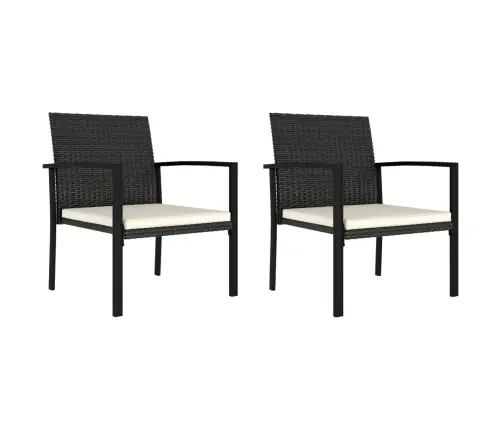 Sodo Valgomojo Kėdės, 2Vnt., Juodos Spalvos, Poliratanas