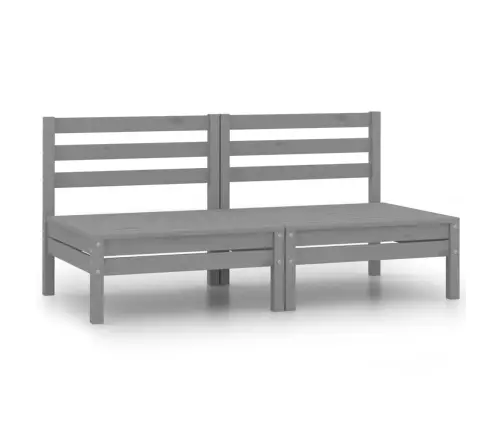 Dvivietė Sodo Sofa, Pilka, Pušies Medienos Masyvas (806589)