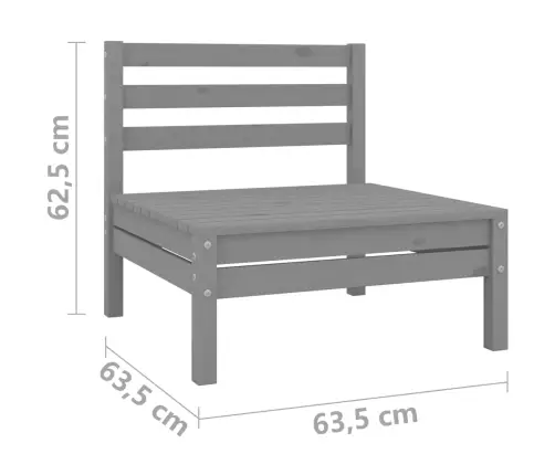 Dvivietė Sodo Sofa, Pilka, Pušies Medienos Masyvas (806589)