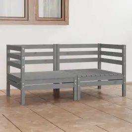 Dvivietė Sodo Sofa, Pilkos Spalvos, Pušies Medienos Masyvas