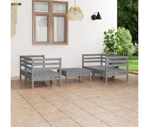 5-Osaline Aiamööblikomplekt, Hall, Täismännipuit