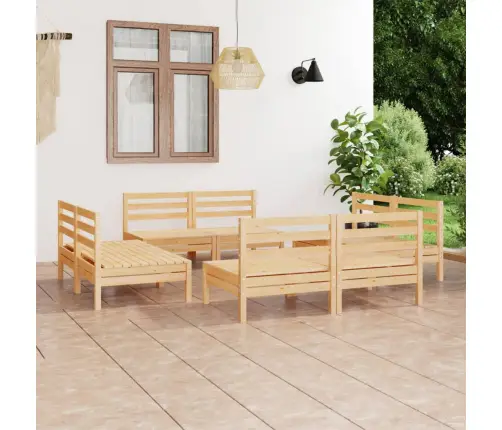 8-Daļīgs Dārza Atpūtas Mēbeļu Komplekts, Priedes Masīvkoks Vidaxl