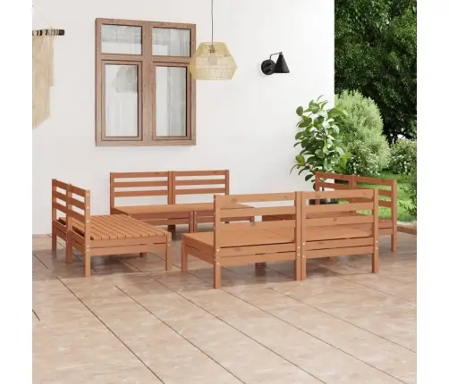 8-Daļīgs Dārza Atpūtas Mēbeļu Komplekts, Brūns Priedes Koks Vidaxl