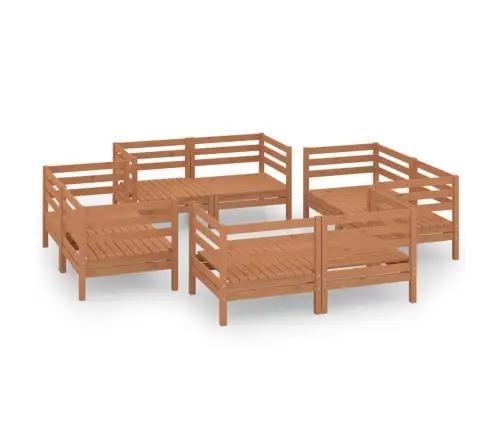 8-Daļīgs Dārza Atpūtas Mēbeļu Komplekts, Brūns Priedes Koks Vidaxl