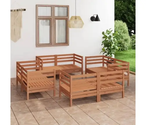 8-Daļīgs Dārza Atpūtas Mēbeļu Komplekts, Brūns Priedes Koks Vidaxl