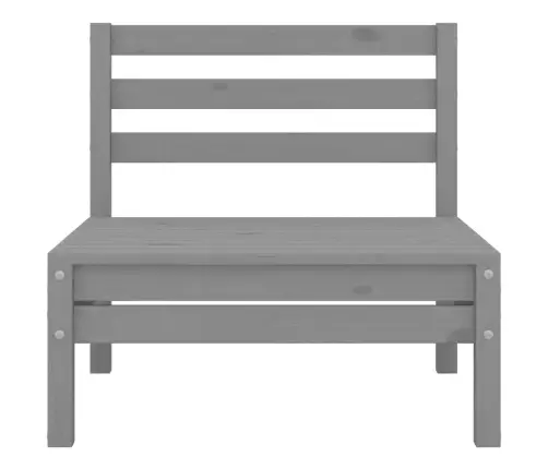 Sodo Poilsio Baldų Komplektas, 3 Dalių, Pilkas, Pušies Masyvas