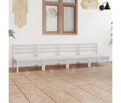 4-Osaline Aiadiivanikomplekt, Valge, Täismännipuit