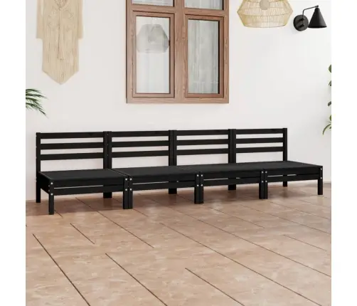 4-Osaline Aiadiivanikomplekt, Must, Täismännipuit