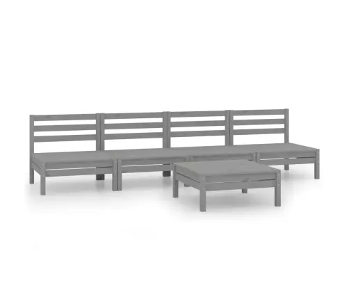 5-Osaline Aiamööblikomplekt, Hall, Täismännipuit