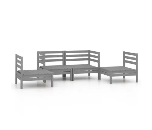 4-Daļīgs Dārza Atpūtas Mēbeļu Komplekts, Pelēks Priedes Koks Vidaxl